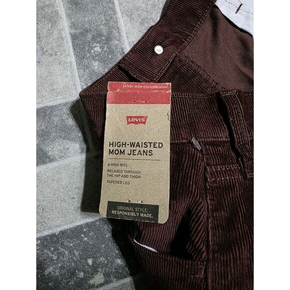 New Levi's Women's High Waisted Mom Jeans Corduroy Burgandy Pants 32x29 - Picture 8 of 8